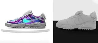 2d to 3d transformation sneaker