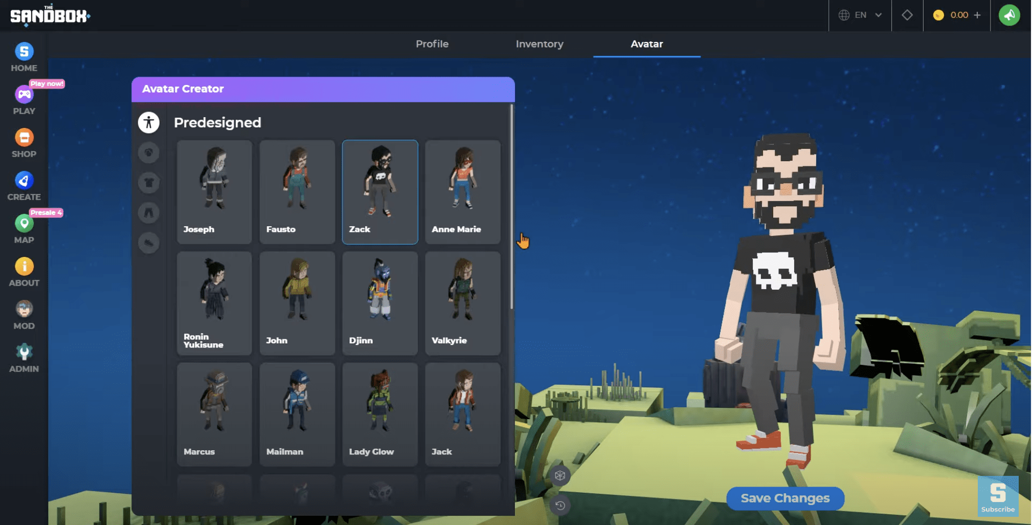 Sandbox in game Avatar VoxEdit