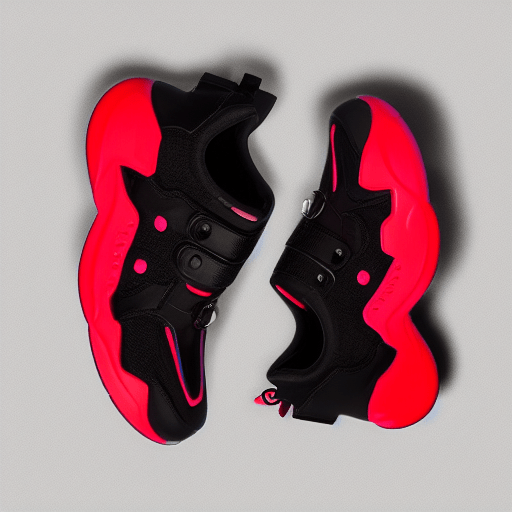 chunky red AI shoes